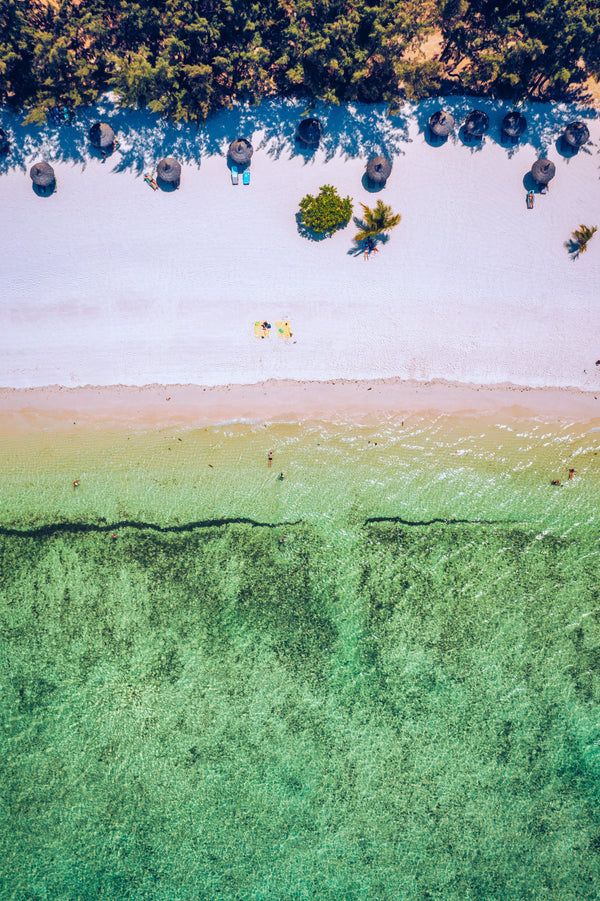 Vue aérienne plage de l'Île aux Cerfs